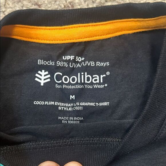 NWT Black Long Sleeve UPF50 Coolibar Shirt with Tiger Graphic - Picture 3 of 5